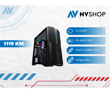 GAMING PC I3-12100F/H610M/16GB/500SSD/RX 6600 8GB GDDR6/600W
