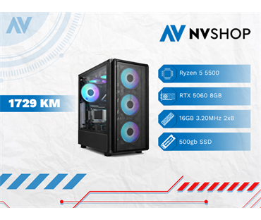 GAMING PC RYZEN 5 5500/A520/16GB/500GBSSD/RTX 5060 8GB/720W/V335