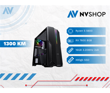 GAMING PC RYZEN 5 5600/A520/16GB/480GBSSD/RX 7600 8GB GDDR6