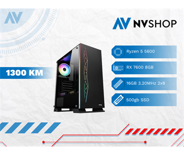 GAMING PC RYZEN 5 5600/A520/16GB/500GBSSD/RX 7600 8GB GDDR6
