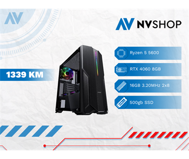 GAMING PC RYZEN 5 5600/A520M/16GB/500GBSSD/RTX 4060/600W/V310