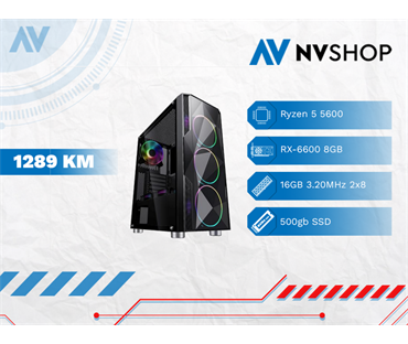GAMING PC RYZEN 5 5600/A520M/16GB/500GBSSD/RX 6600 8GB GDDR6