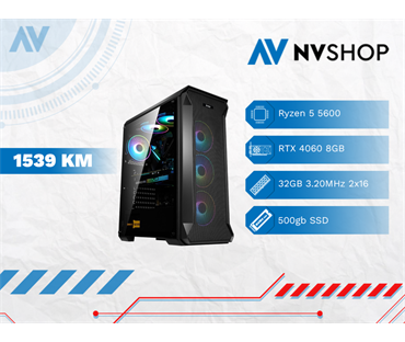 GAMING PC RYZEN 5 5600/B550/32GB/500GBSSD/RTX 4060/600W/V710
