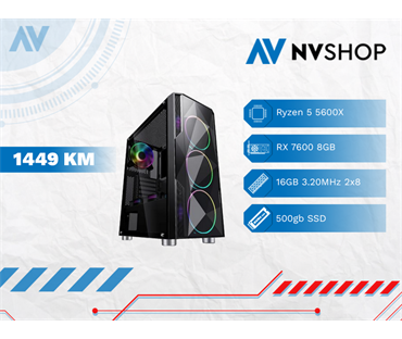 GAMING PC RYZEN 5 5600X/A520/16GB/500GBSSD/RX 7600 8GB GDDR6