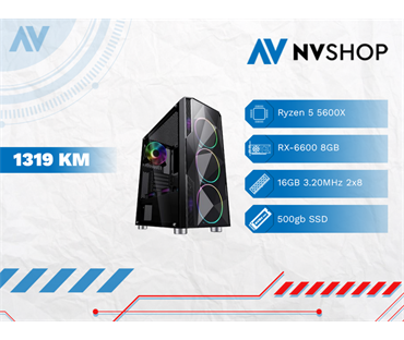 GAMING PC RYZEN 5 5600X/A520M-K/16GB/500SSD/RX 6600/720W/V315