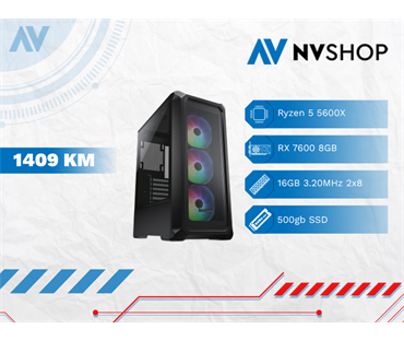 GAMING PC RYZEN 5 5600X/B550/16GB/500GBSSD/RX 7600 8GB GDDR6