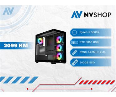 GAMING PC RYZEN 5 5600X/B550/32GB/500SSD/RTX 5060/720W/V745