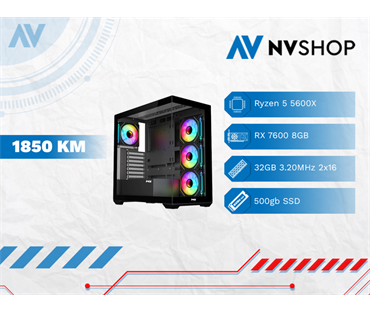 GAMING PC RYZEN 5 5600X/B550/32GB/500GBSSD/RX 7600 8GB GDDR6