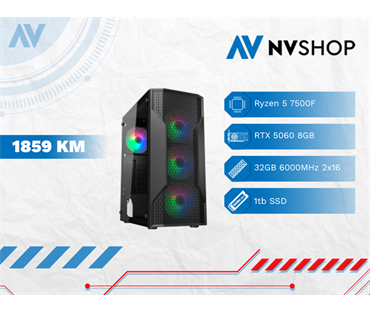 GAMING PC RYZEN 5 7500F/A620M-B/32GB/1TB/RTX 5060/720W/MX110