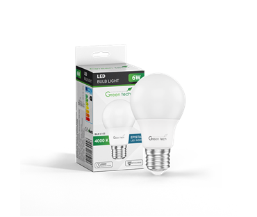 LED ŽARULJA GREEN TECH 6W 4000K E27 A60 FLUX:600 LM IP40